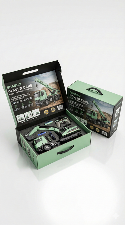 TITANBUILDERS RC DUO BY SHABRO GRÚA + RETROEXCAVADORA A CONTROL REMOTO 🔥🚚